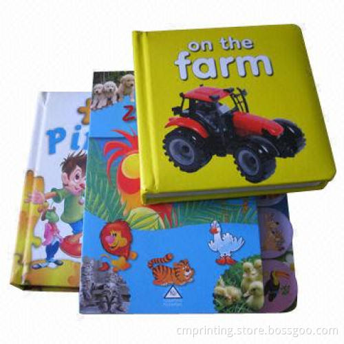 Board Book Printing, Full Color, Glossy Lamination for All Pages, Color Stamped